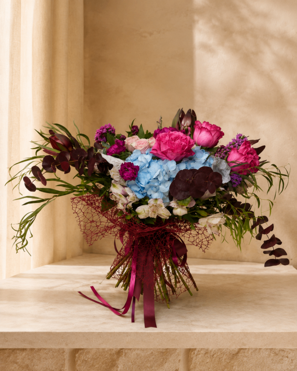 Cobalt Fuchsia – Buchet Luxury cu hortensie