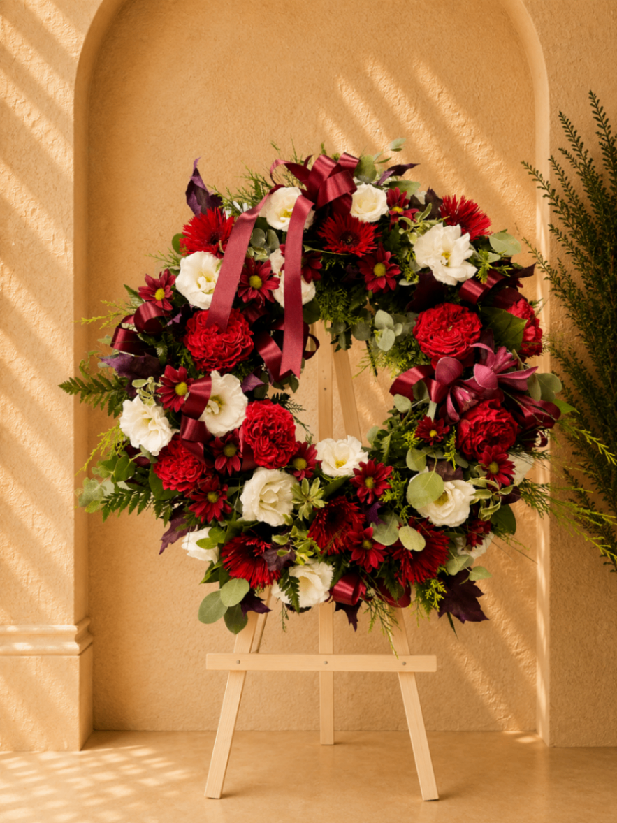 Carmesin – Coroană funerară roșu-alb