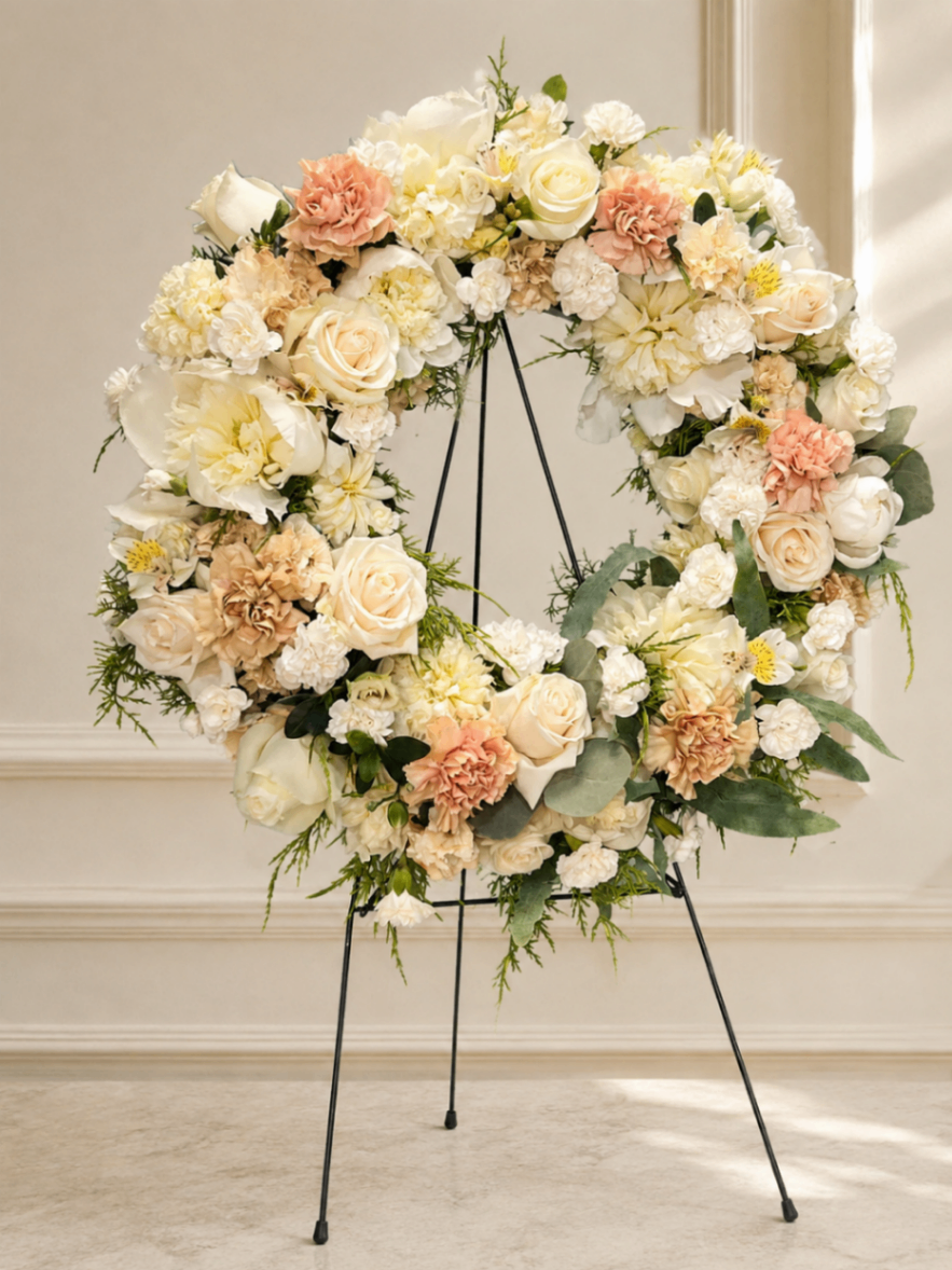 Pêche Ivoire – Coroană funerară pastel - imagine 2