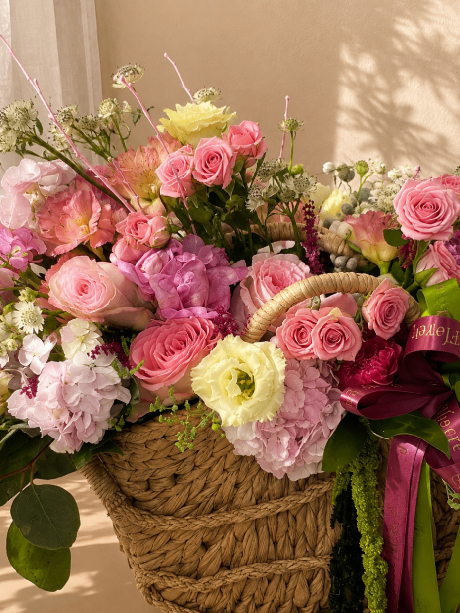 Jardin Rosé – Aranjament Luxury în coș - imagine 2