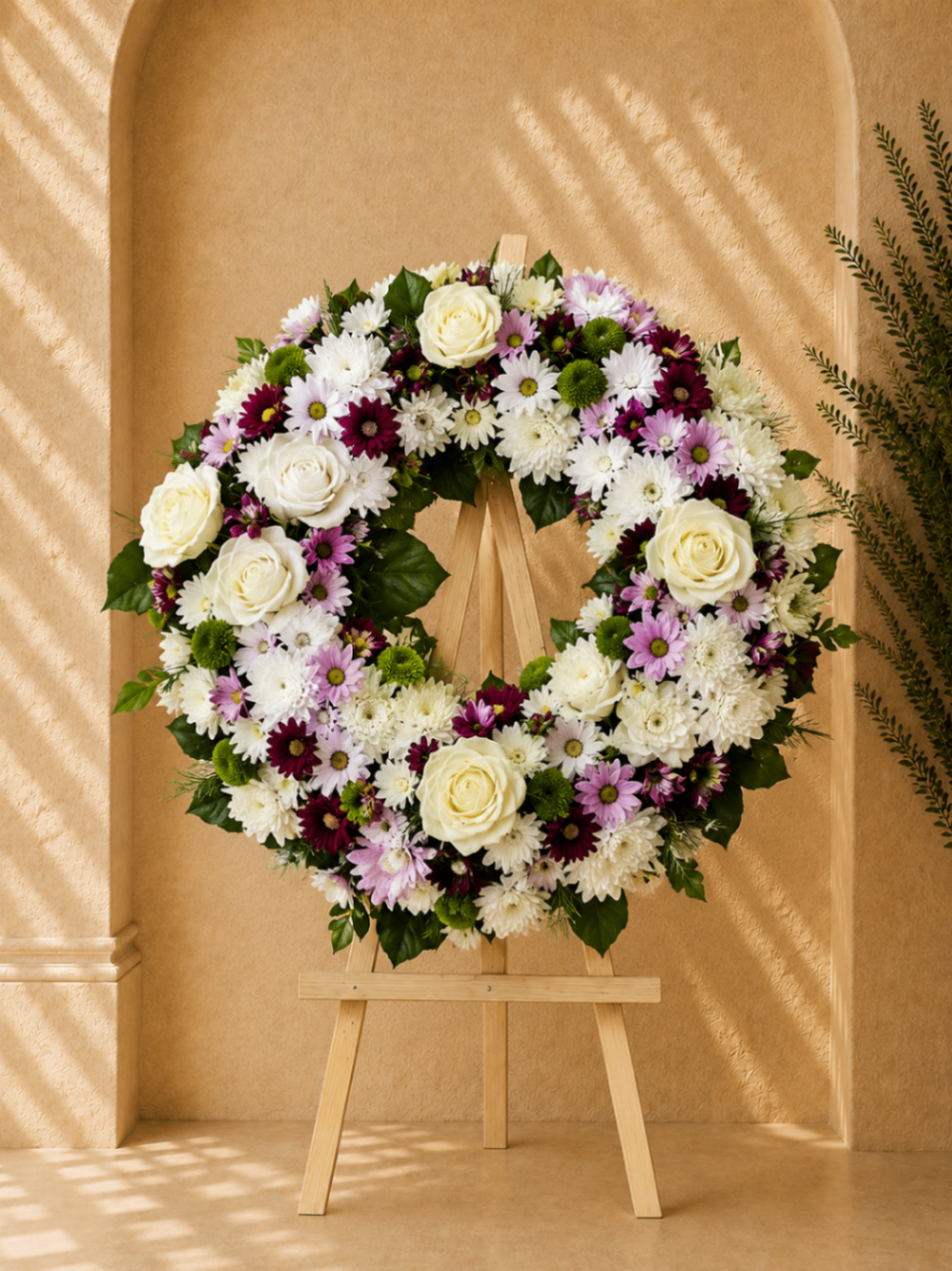 Lavande Clair – Coroană funerară alb-mov