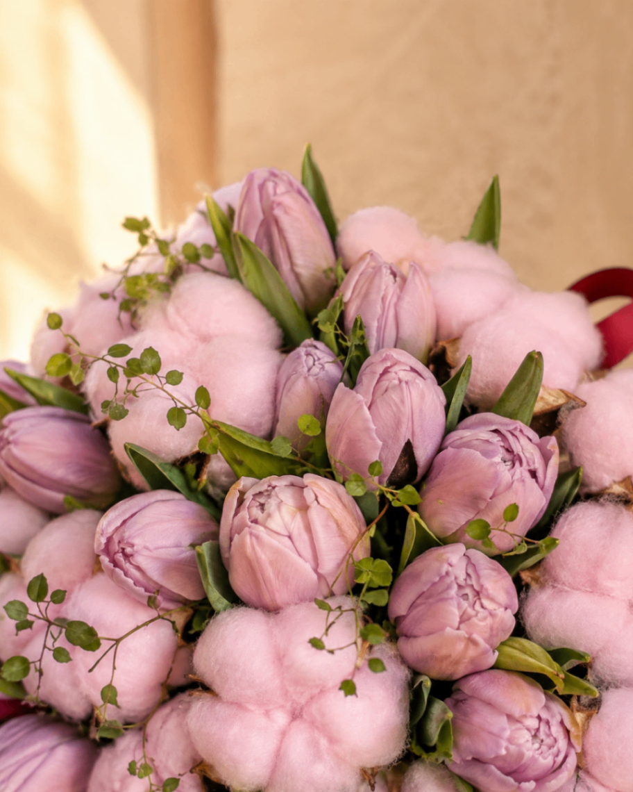 Nuage Tulipe – Buchet cu lalele și bumbac - imagine 2