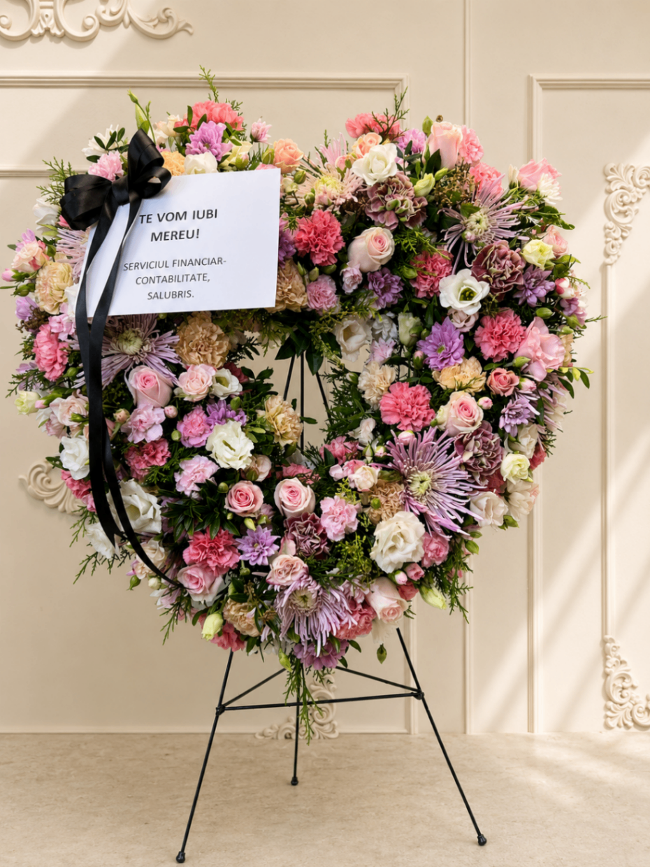 Reculegere Pastel – Coroană funerară cu mesaj - imagine 2
