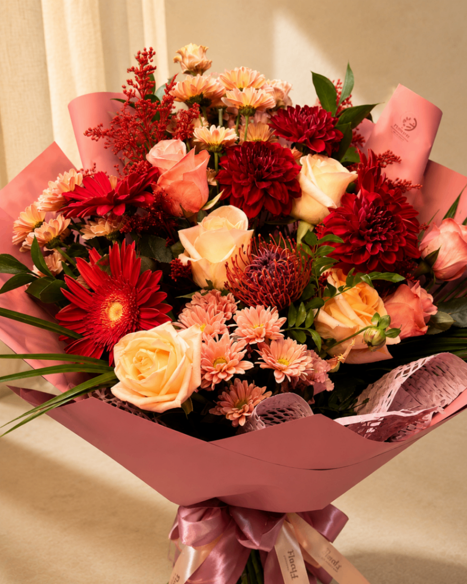 Coral Ember – Buchet Luxury în tonuri calde - imagine 2
