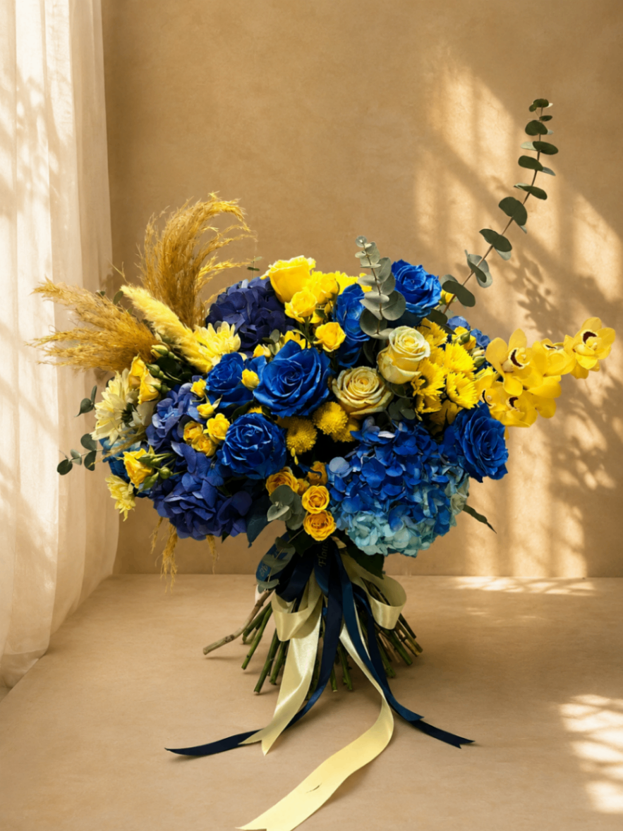 Azur Soleil – Buchet Luxury albastru-galben