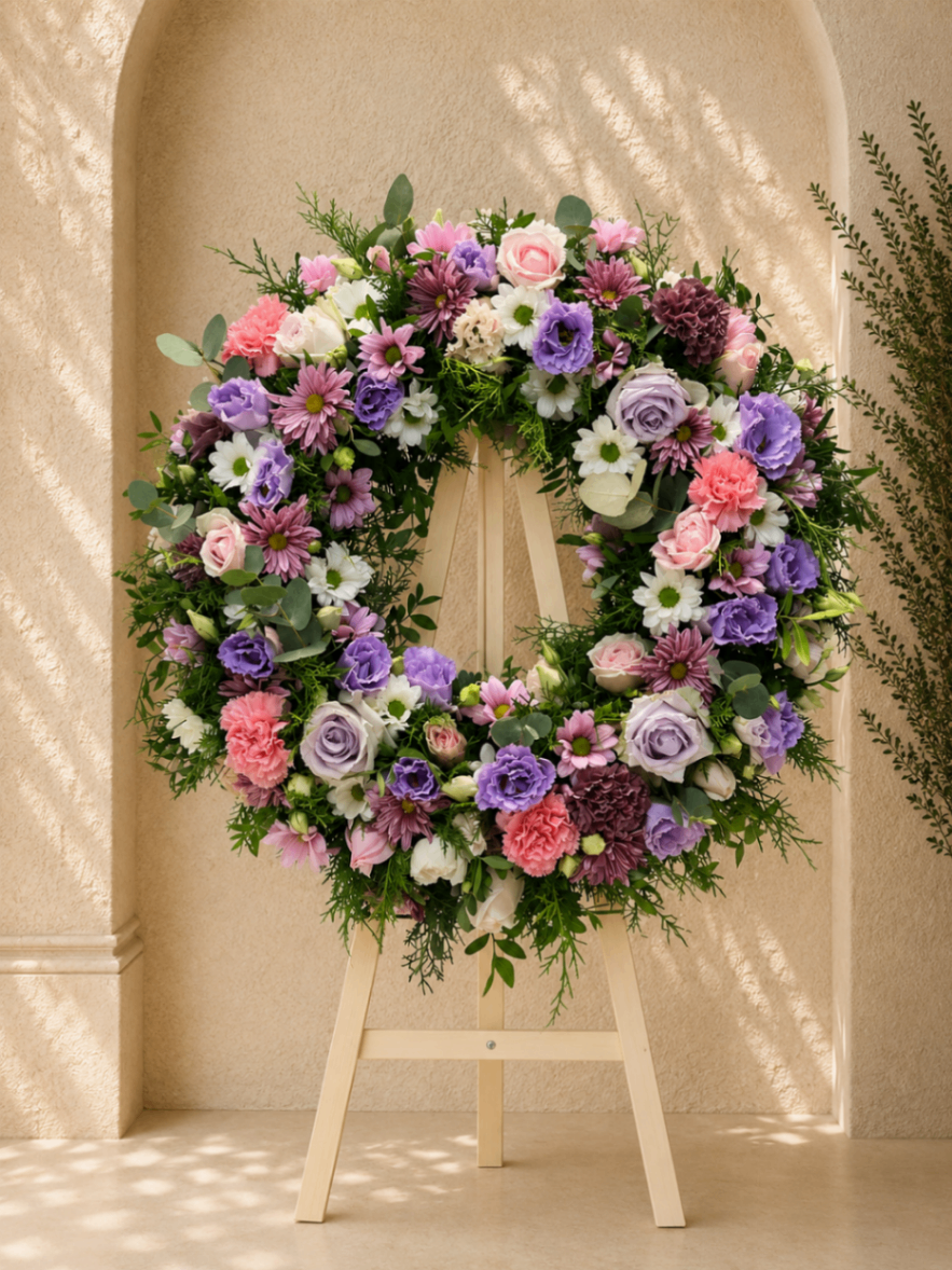 Amethyst – Coroană funerară mov-roz