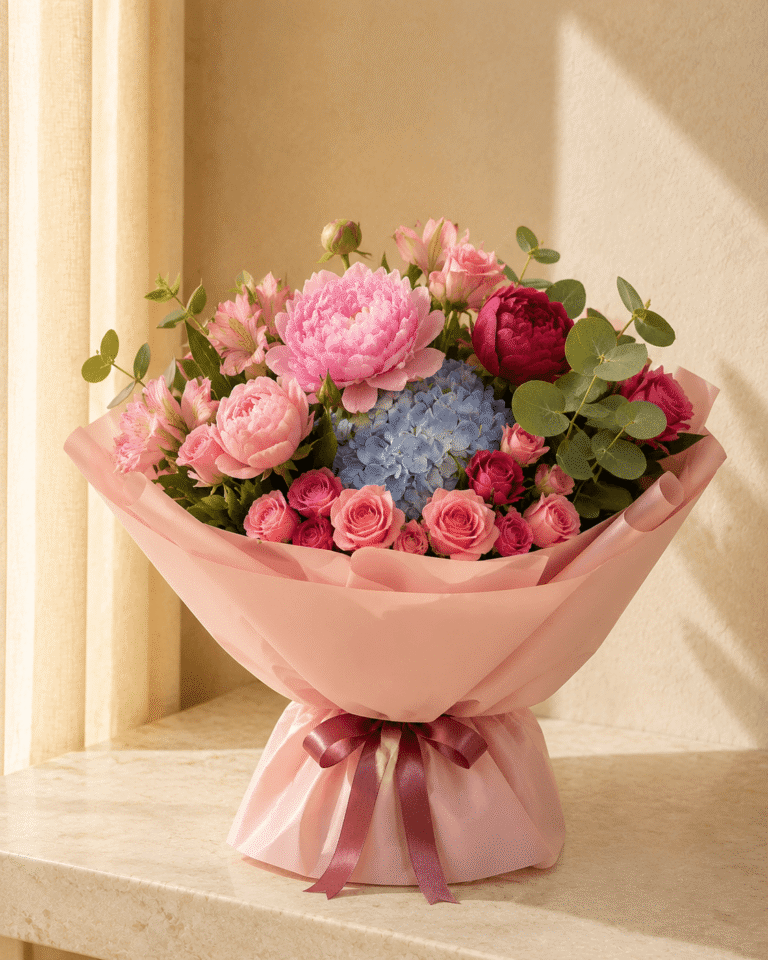 Pivoine Céleste – Buchet Luxury cu bujori