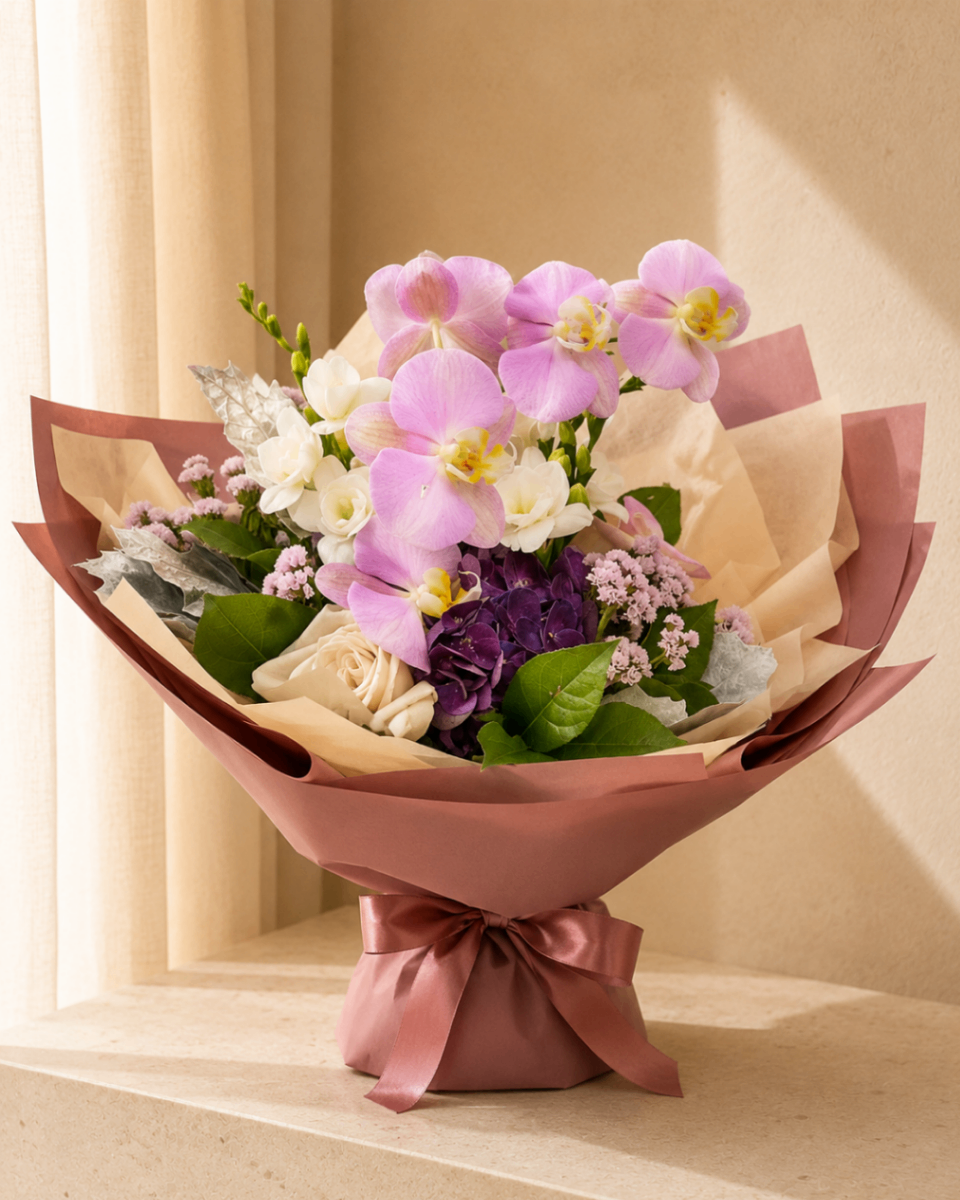 Orchidée Blush – Buchet cu orhidee roz