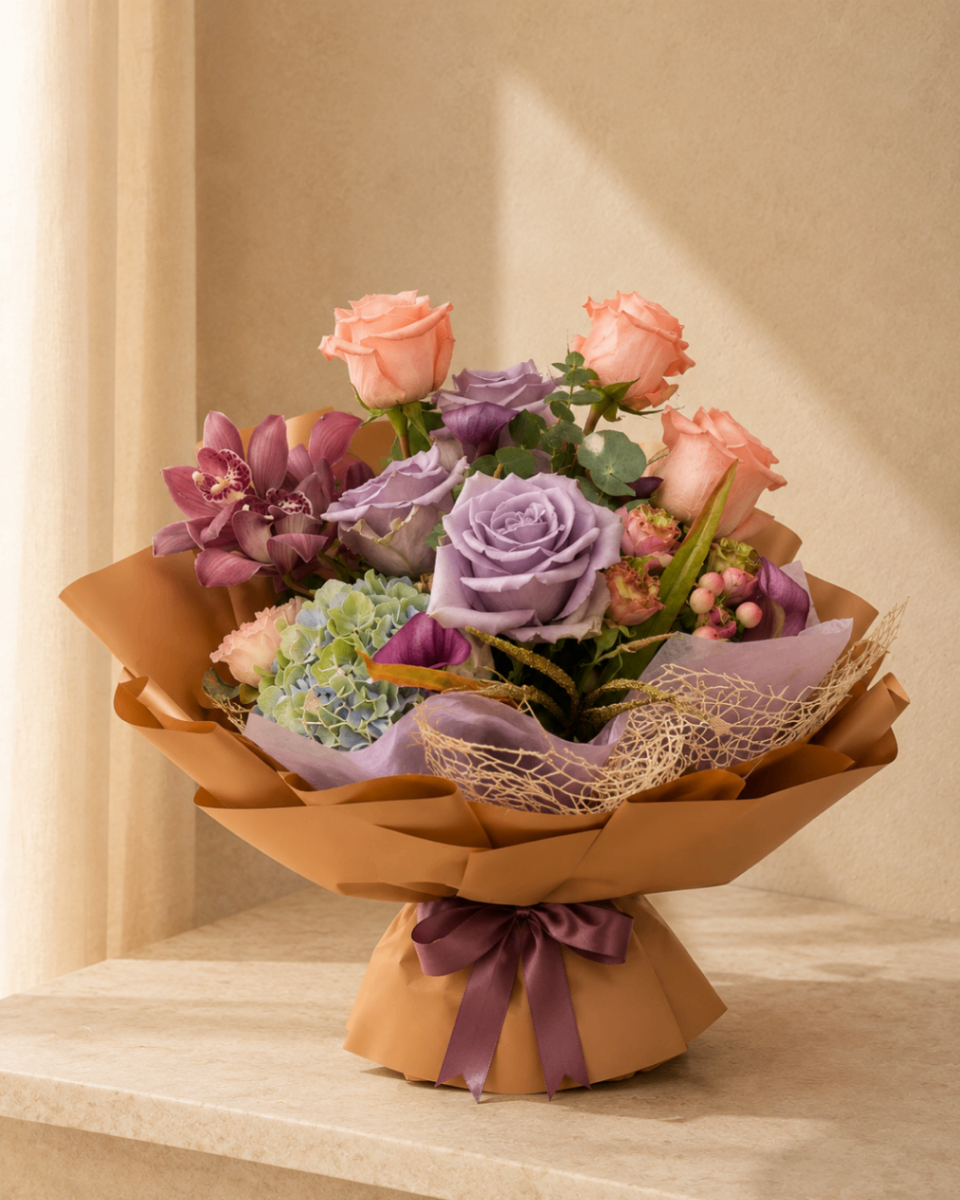 Velours Mauve – Buchet Luxury cu orhidee