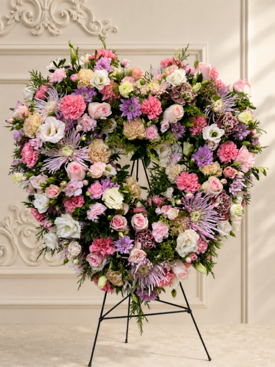 Lavande Rosé – Coroană funerară roz-mov - imagine 2