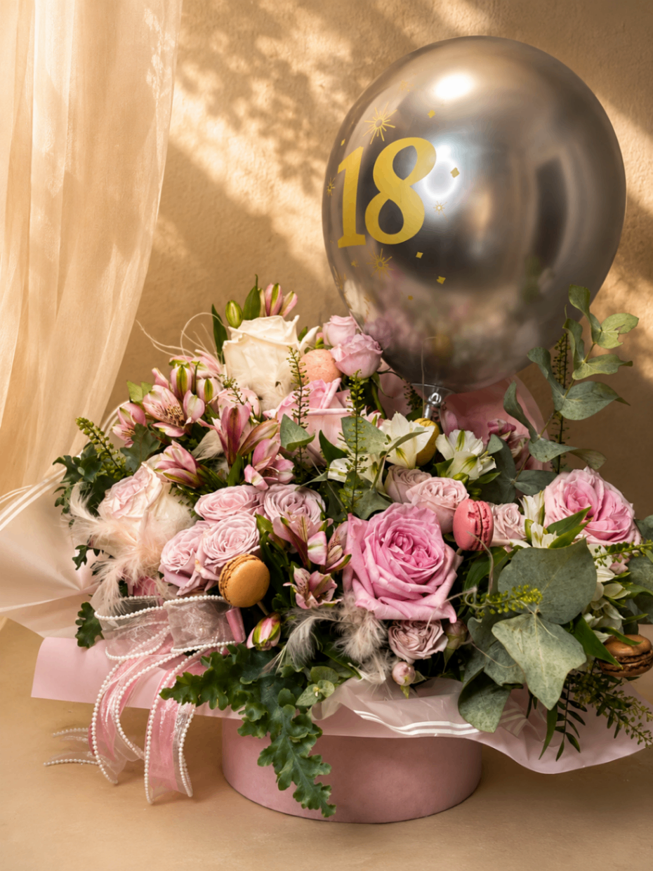 Dix-Huit Rosé – Aranjament aniversar cu balon - imagine 2