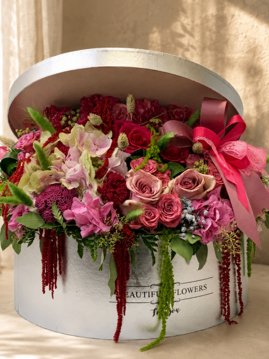 Fuchsia Grande – Aranjament Luxury în cutie - imagine 2