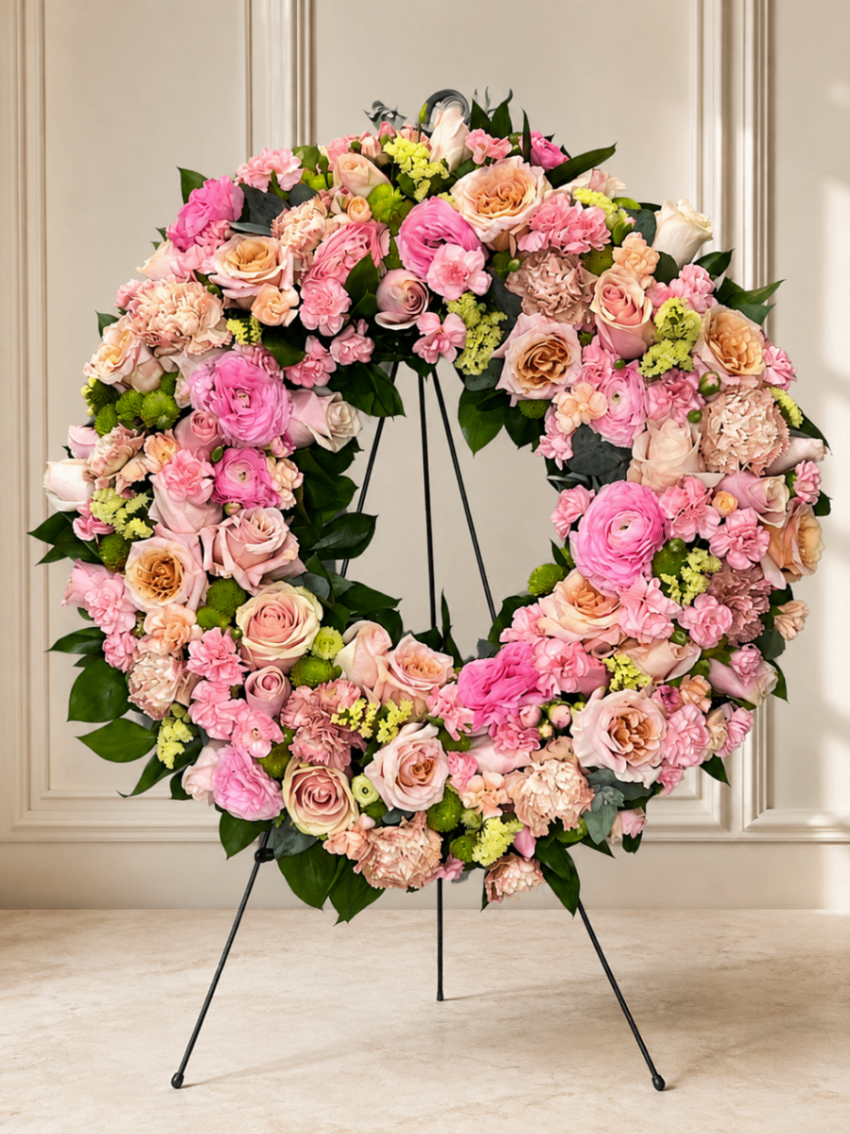 Pêche Rosé – Coroană funerară roz-piersică - imagine 2