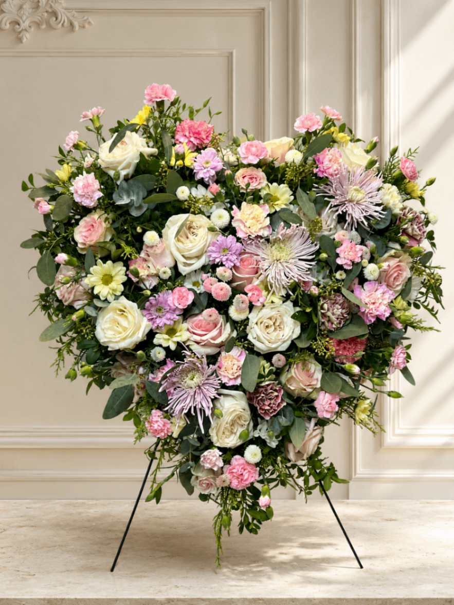 Grădină Blândă – Coroană funerară pastel - imagine 2