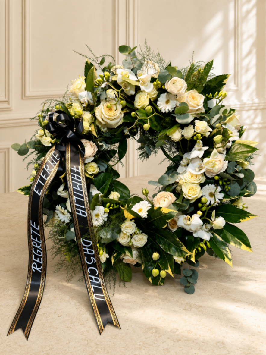 Ivoire Sobru – Coroană funerară cu panglică