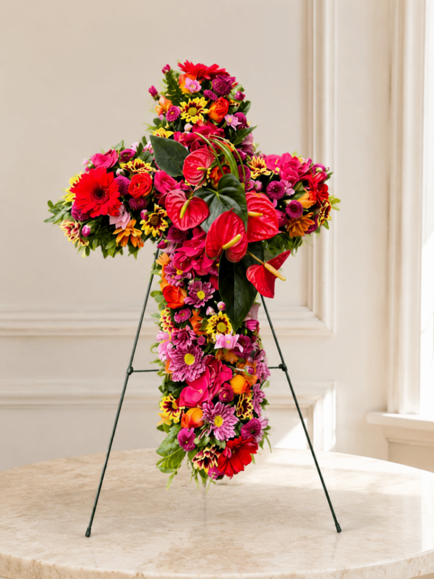 Fuchsia Solemn – Cruce funerară multicoloră - imagine 2
