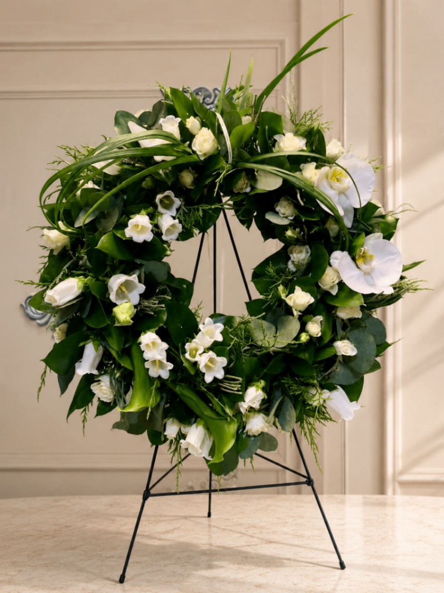 Verde Pur – Coroană funerară alb-verde - imagine 2