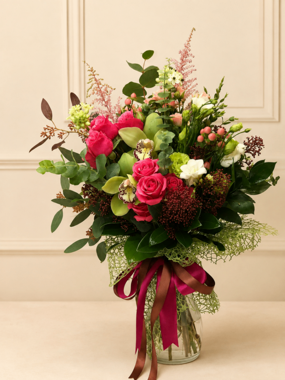 Orchid Berry – Buchet Luxury cu orhidee
