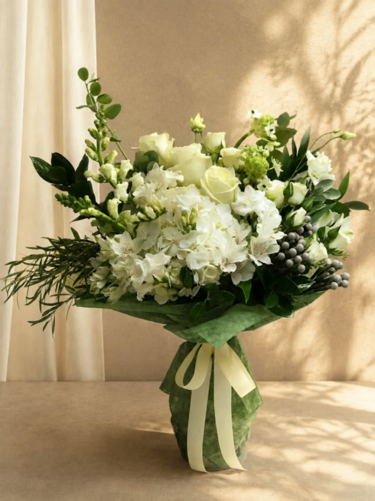 Blanc Botanique – Buchet alb-verde