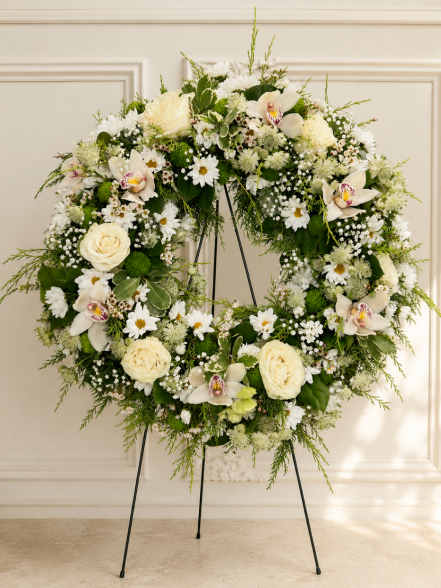 Ivoire Orchid – Coroană funerară alb-crem - imagine 2