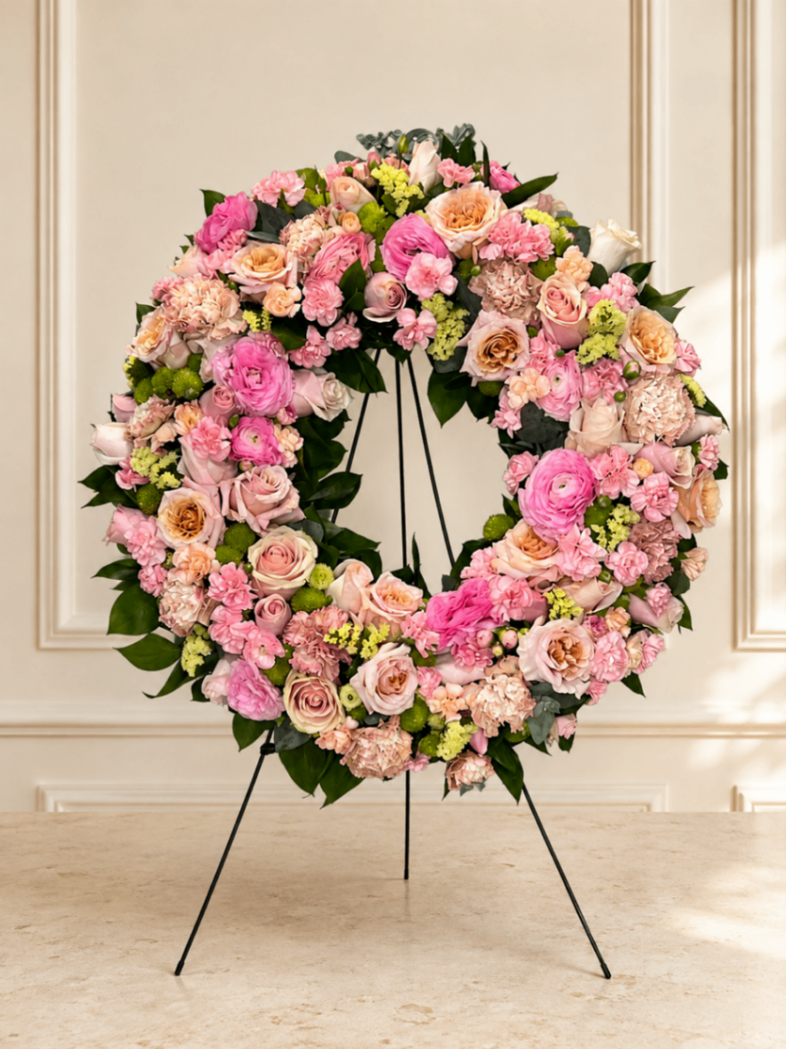 Pêche Rosé – Coroană funerară roz-piersică